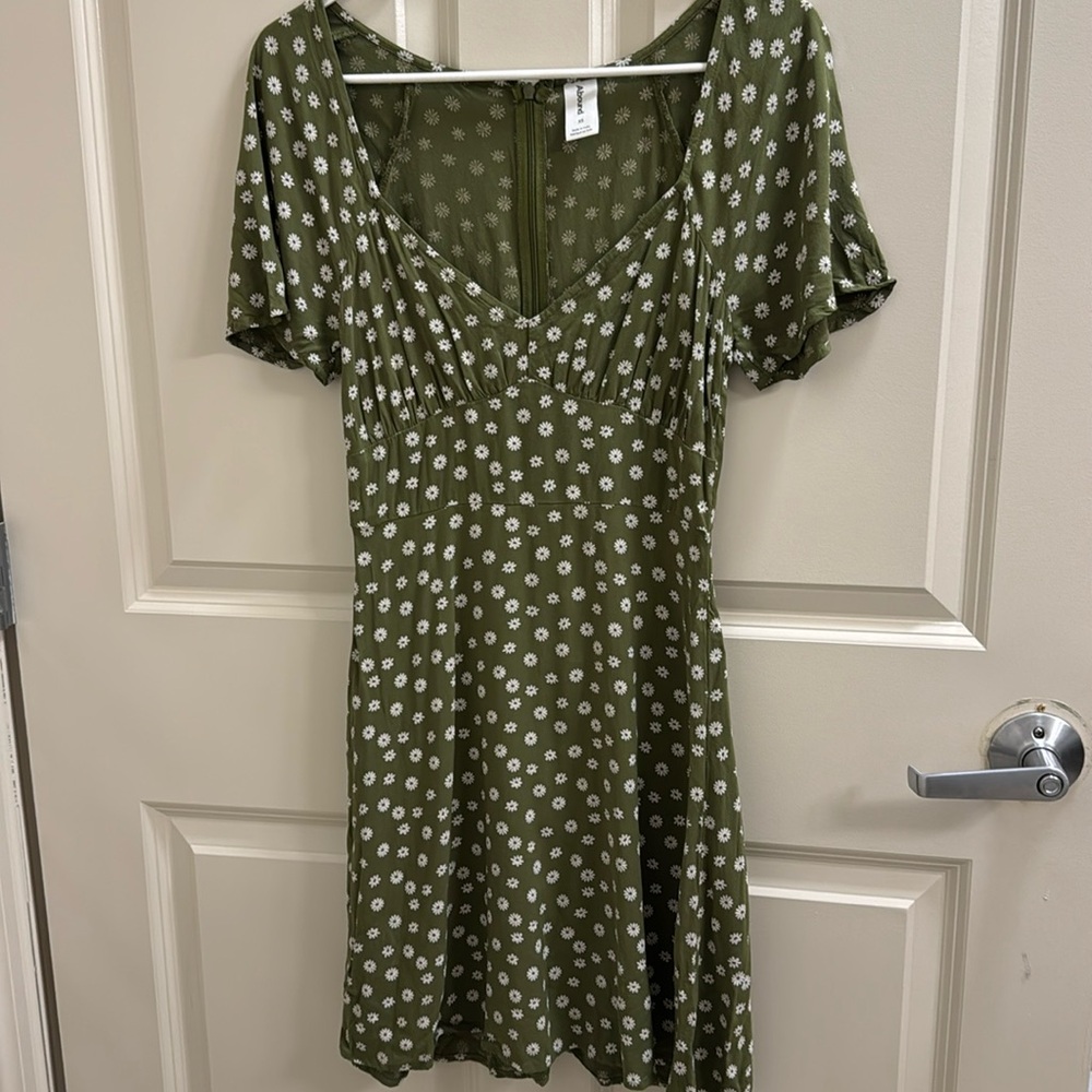 Cute Floral V Neck Dress